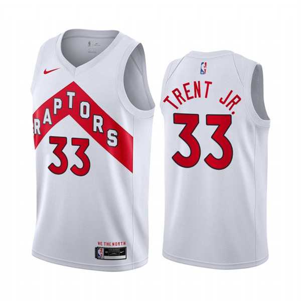 Mens Toronto Raptors #33 Gary Trent Jr. White Association Edition Jersey Dzhi